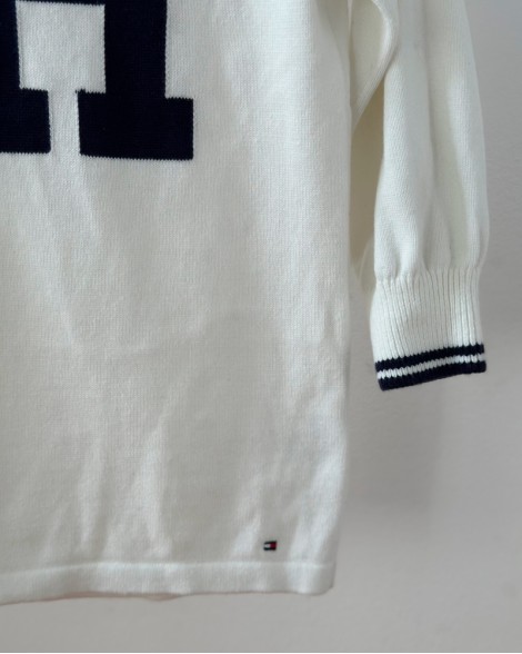 Svetr dětský Tommy Hilfiger bílý delší